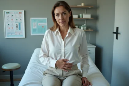 Femme attentive en consultation médicale dans un cabinet moderne