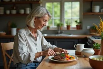 Viande servie lors d'un repas festif avec des légumes