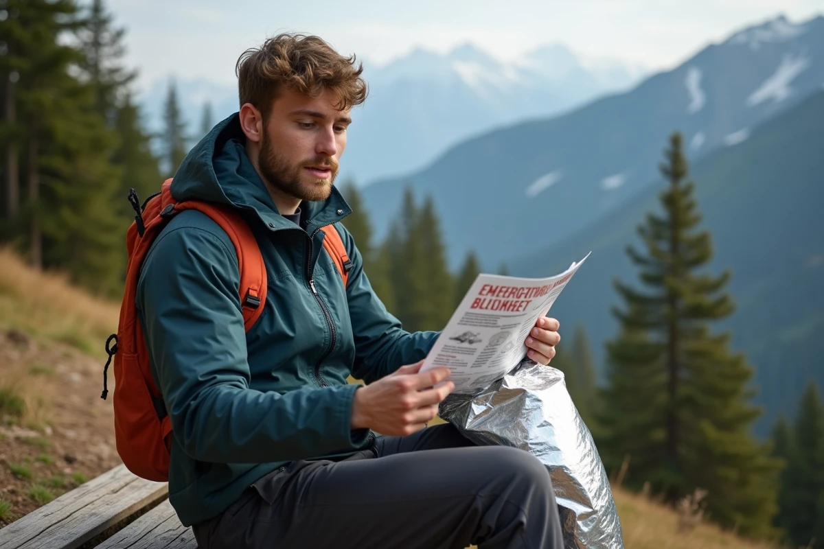 Jeune homme lisant les instructions d