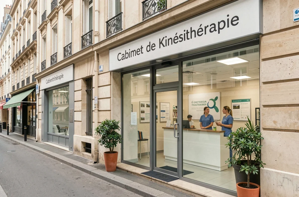 Façade et accueil du cabinet de kinésithérapie Kiné Corète dans les Hauts-de-Seine
